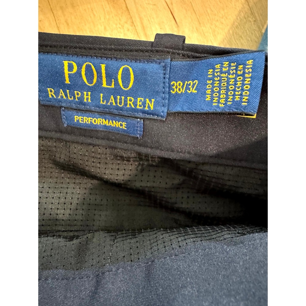 Polo Ralph Lauren Performance Tech Flat Front Pants Navy Blue Tailored 38x32 NEW - Picture 5 of 14
